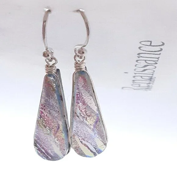 CLOSET SALE!!    New Multicolored Dichroic Glass Earrings - Picture 7 of 16